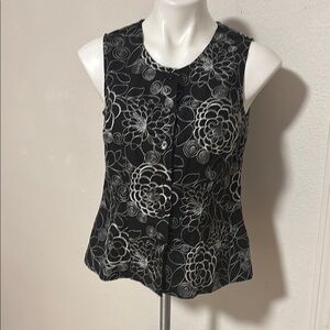 Van Heusen Black and White Fitted Buttoned Blouse